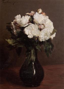亨利 方丹 拉圖爾 White Roses in a Green Vase 亨利 方丹 拉圖爾 White Roses in a Green Vase